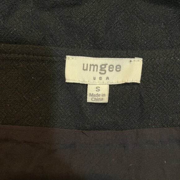 Umgee Small Boho Floral Embroidered Mini Skirt Bird Pom Black Caribbean - Picture 5 of 6